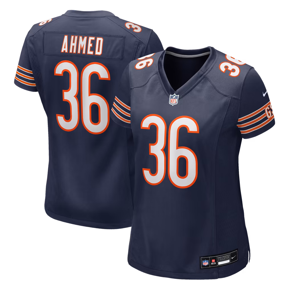 Women's Chicago Bears Salvon Ahmed Nike Navy Team Game Jersey