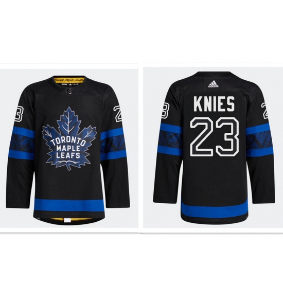 Men's Toronto Maple Leafs adidas #23 Matthew Knies Authentic X Drew House Flipside Alternate Jersey - Ujersey