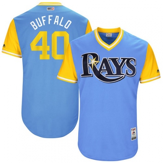 Men's Majestic Tampa Bay Rays #40 Wilson Ramos 