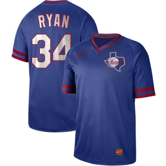 Men's Nike Texas Rangers #34 Nolan Ryan Royal Authentic Cooperstown Collection Stitched Baseball Jersey - Ujersey