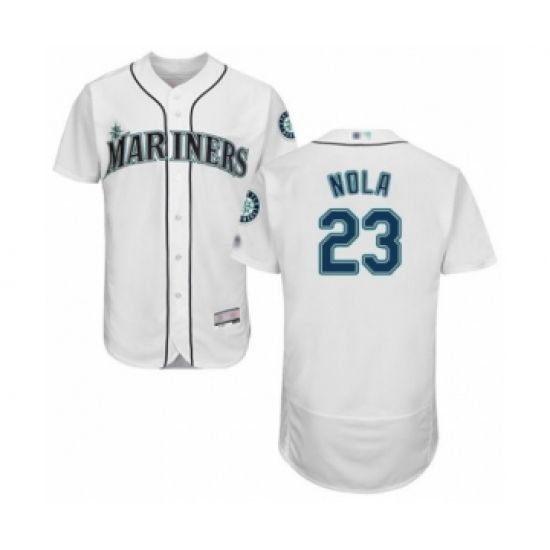 Men's Seattle Mariners #23 Austin Nola White Home Flex Base Authentic Collection Baseball Player Jersey