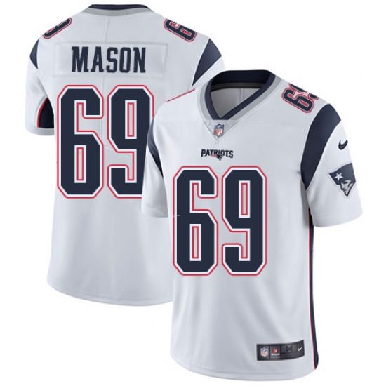 Youth Nike New England Patriots #69 Shaq Mason White Vapor Untouchable Limited Player NFL Jersey - Ujersey