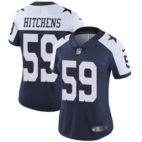 Women's Nike Dallas Cowboys #59 Anthony Hitchens Navy Blue Throwback Alternate Vapor Untouchable Limited Player NFL Jersey - Ujersey