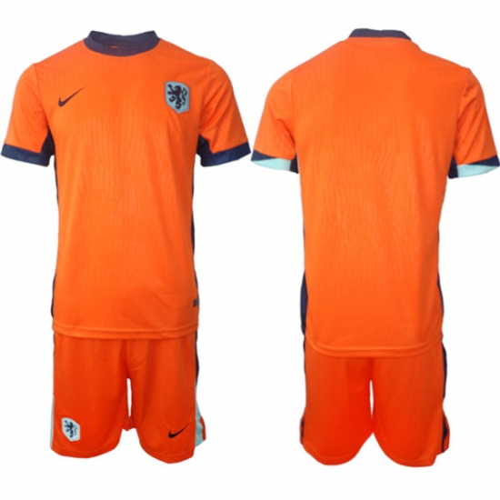 Men's Netherlands Custom Orange 2024-25 Home Soccer Jersey Suit - Ujersey