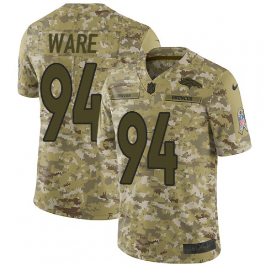 Youth Nike Denver Broncos #94 DeMarcus Ware Limited Camo 2018 Salute to Service NFL Jersey - Ujersey