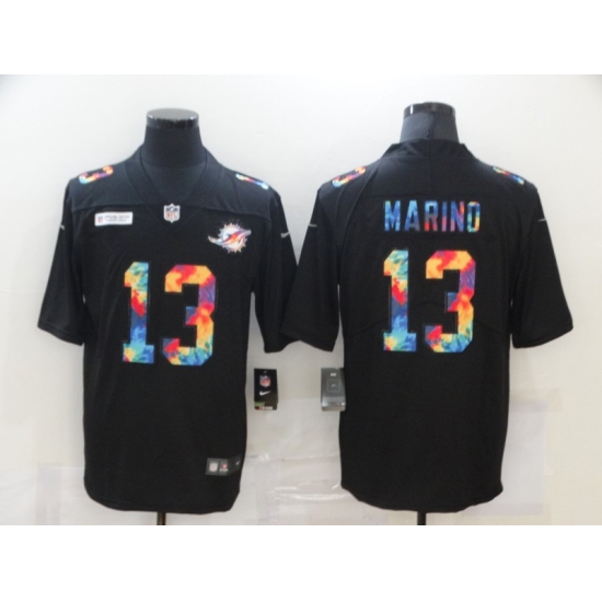 Men's Miami Dolphins #13 Dan Marino Rainbow Version Nike Limited Jersey - Ujersey