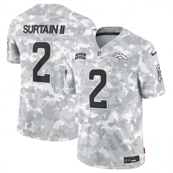 Men's Denver Broncos #2 Patrick Surtain II 2024 Arctic Camo Salute To Service Limited Stitched Football Jersey - Ujersey