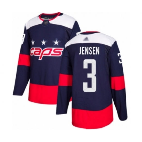 Men's Washington Capitals #3 Nick Jensen Authentic Navy Blue 2018 Stadium Series Hockey Jersey