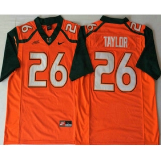 Men's Miami Hurricanes #26 Sean Taylor Orange Stitched NCAA Nike College Football Jersey - Ujersey