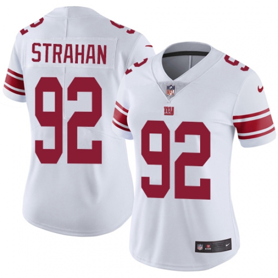Women's Nike New York Giants #92 Michael Strahan Elite White NFL Jersey - Ujersey