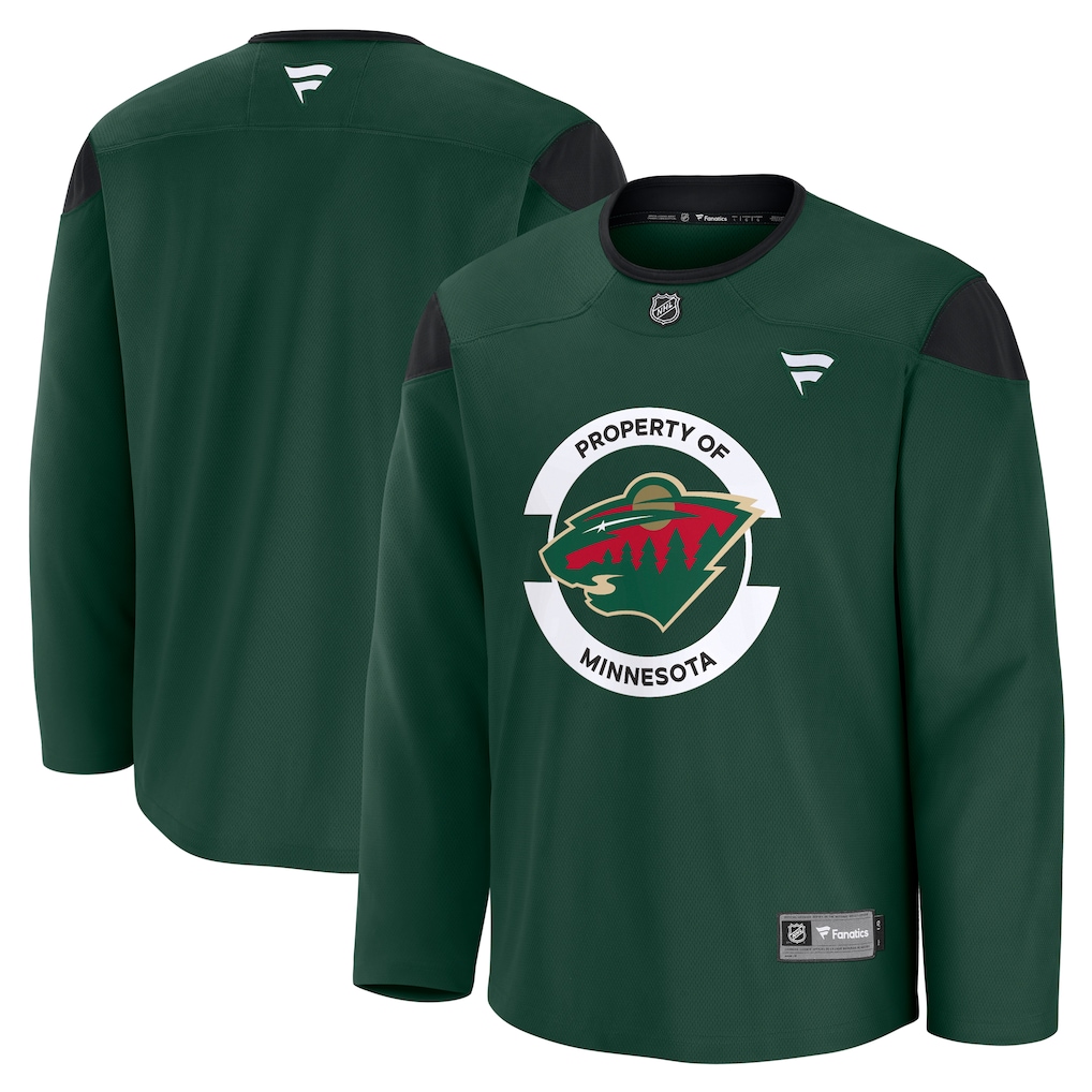 Men's Minnesota Wild Fanatics Green Practice Jersey - Ujersey