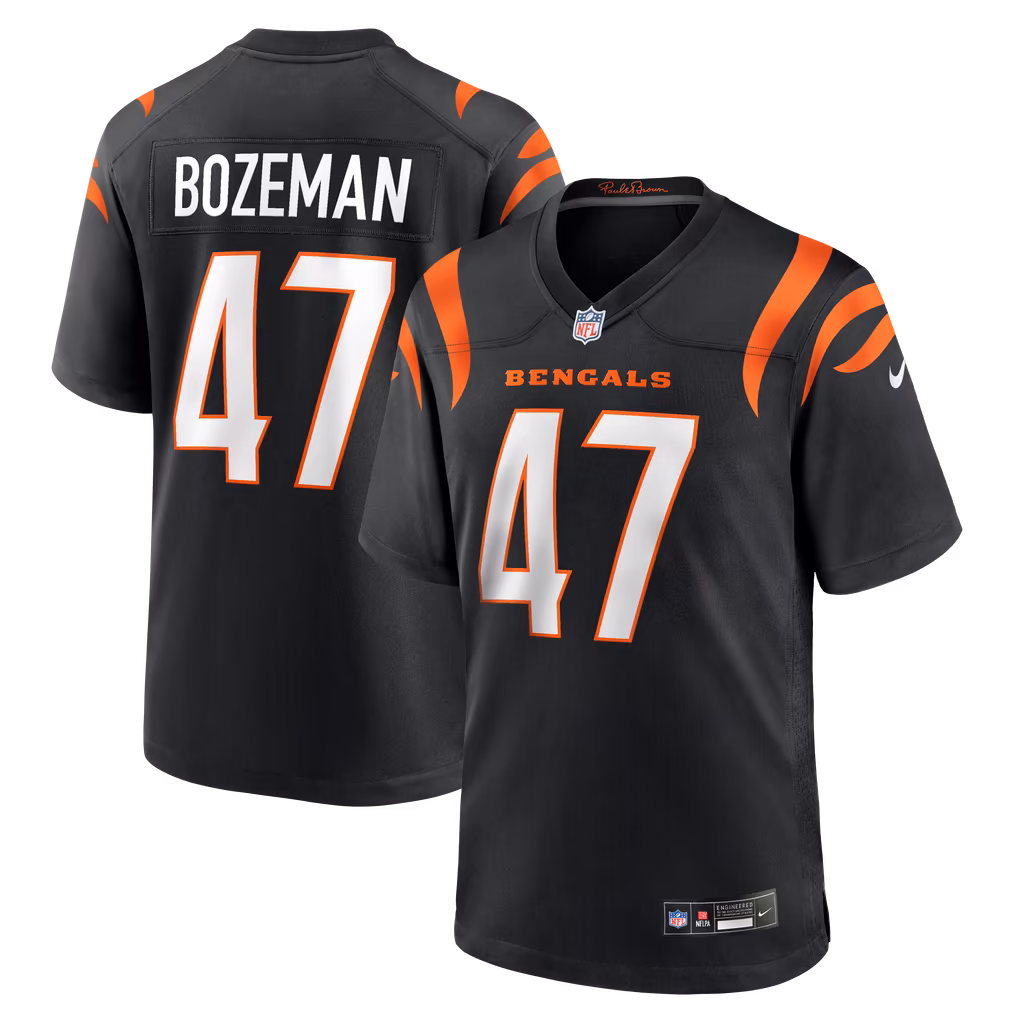 Men's Cincinnati Bengals Swayze Bozeman Nike Black Team Game Jersey