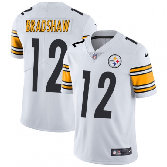 Men's Nike Pittsburgh Steelers #12 Terry Bradshaw White Vapor Untouchable Limited Player NFL Jersey - Ujersey