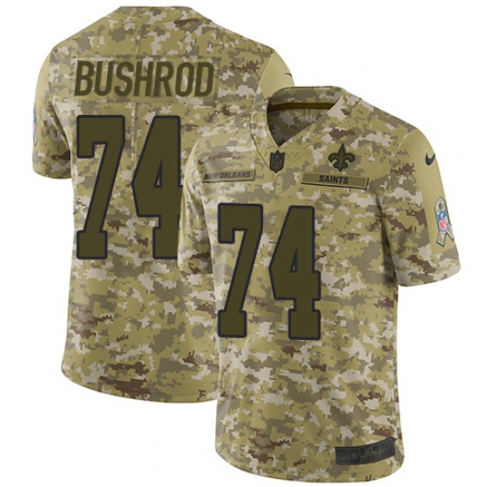 Youth Nike New Orleans Saints #74 Jermon Bushrod Limited Camo 2018 Salute to Service NFL Jersey - Ujersey