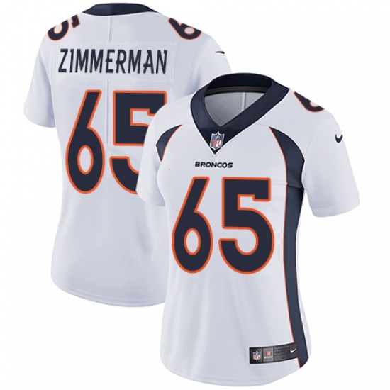 Women's Nike Denver Broncos #65 Gary Zimmerman Elite White NFL Jersey - Ujersey