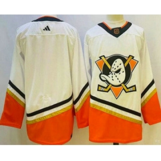 Men's Anaheim Ducks Blank White 2022 Reverse Retro Authentic Jersey - Ujersey