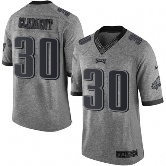 Men's Nike Philadelphia Eagles #30 Corey Clement Limited Gray Gridiron NFL Jersey - Ujersey