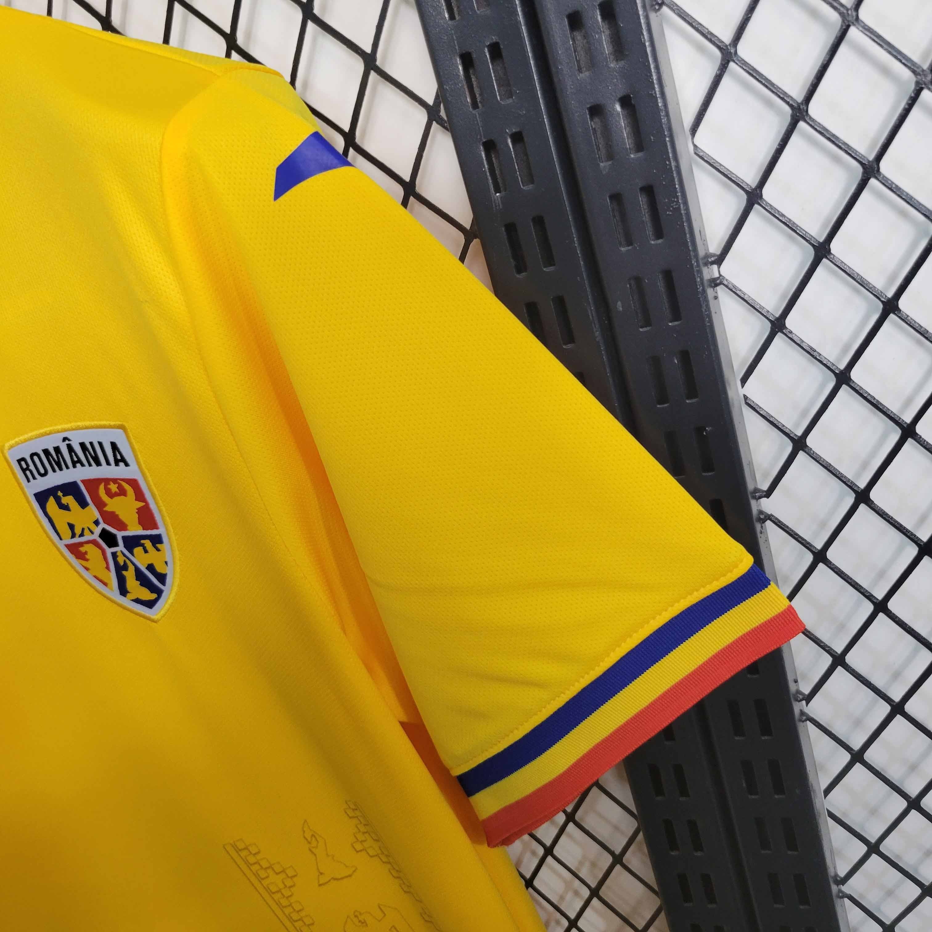 Romania Soccer Jersey Home Custom Shirt EURO 2024 - ujerseystore
