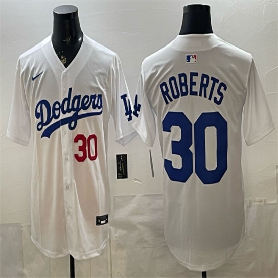 Men's Los Angeles Dodgers #30 Dave Roberts White 2026 Home Limited Stitched Baseball Jersey - Ujersey