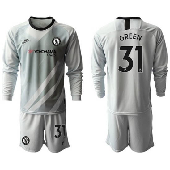 Chelsea #31 Green Grey Goalkeeper Long Sleeves Soccer Club Jersey