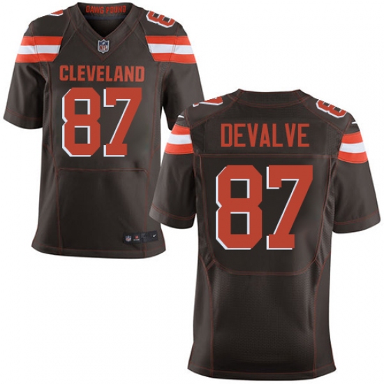 Men's Nike Cleveland Browns #87 Seth DeValve Elite Brown Team Color NFL Jersey - Ujersey