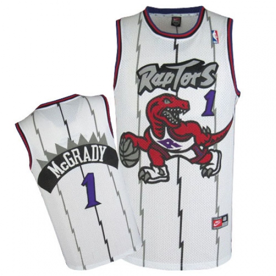 Men's Nike Toronto Raptors #1 Tracy Mcgrady Swingman White Throwback NBA Jersey - Ujersey