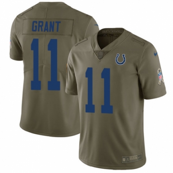 Youth Nike Indianapolis Colts #11 Ryan Grant Limited Olive 2017 Salute to Service NFL Jersey - Ujersey