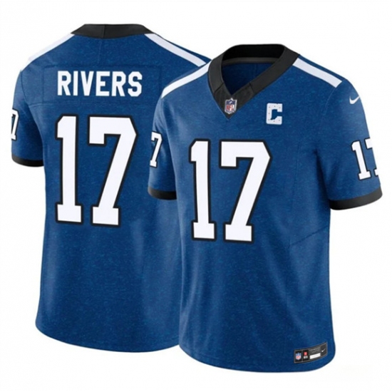 Men's Indianapolis Colts #17 Philip Rivers Blue 2025 F.U.S.E. Throwback Vapor Limited Football Stitched Jersey - Ujersey