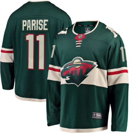 Men's Minnesota Wild #11 Zach Parise Authentic Green Home Fanatics Branded Breakaway NHL Jersey - Ujersey