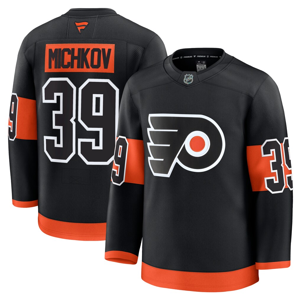 Men's Philadelphia Flyers Matvei Michkov Fanatics Black Alternate Premium Jersey