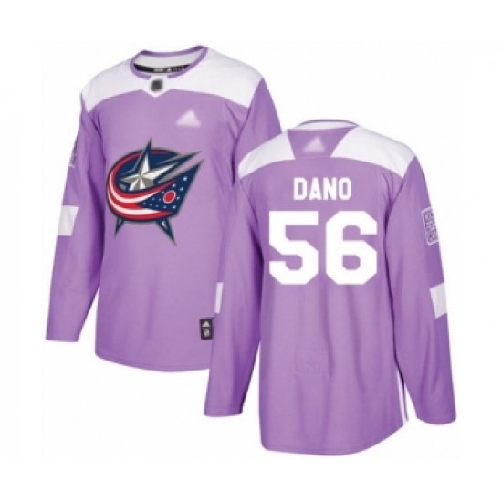 Youth Columbus Blue Jackets #56 Marko Dano Authentic Purple Fights Cancer Practice Hockey Jersey - Ujersey