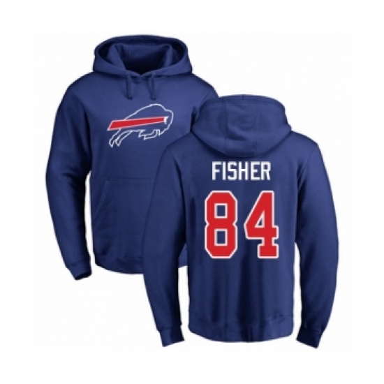 Football Buffalo Bills #84 Jake Fisher Royal Blue Name & Number Logo Pullover Hoodie - Ujersey