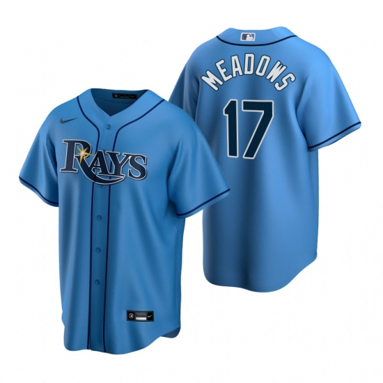 Men's Nike Tampa Bay Rays #17 Austin Meadows Light Blue Alternate Stitched Baseball Jersey - Ujersey