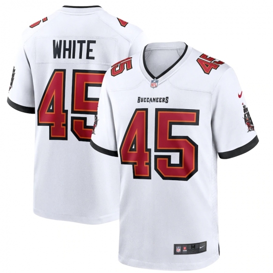 Men's Tampa Bay Buccaneers #45 Devin White Nike White Game Jersey.webp - Ujersey