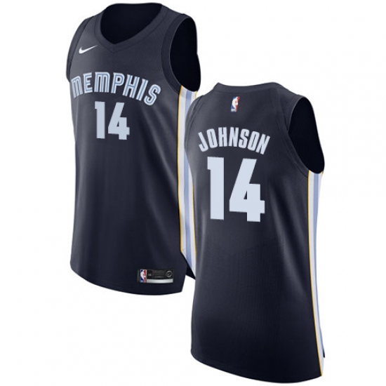 Women's Nike Memphis Grizzlies #14 Brice Johnson Authentic Navy Blue Road NBA Jersey - Icon Edition - Ujersey