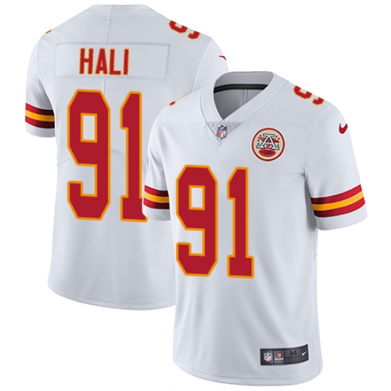 Youth Nike Kansas City Chiefs #91 Tamba Hali White Vapor Untouchable Limited Player NFL Jersey - Ujersey
