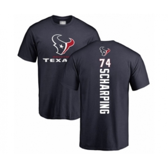 Football Houston Texans #74 Max Scharping Navy Blue Backer T-Shirt - Ujersey