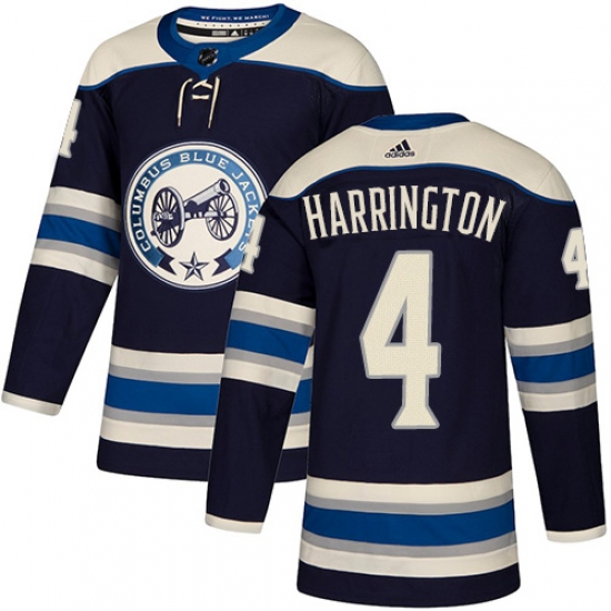 Youth Adidas Columbus Blue Jackets #4 Scott Harrington Authentic Navy Blue Alternate NHL Jersey - Ujersey