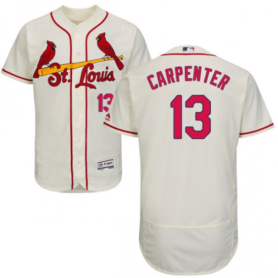 Men's Majestic St. Louis Cardinals #13 Matt Carpenter Cream Alternate Flex Base Authentic Collection MLB Jersey - Ujersey