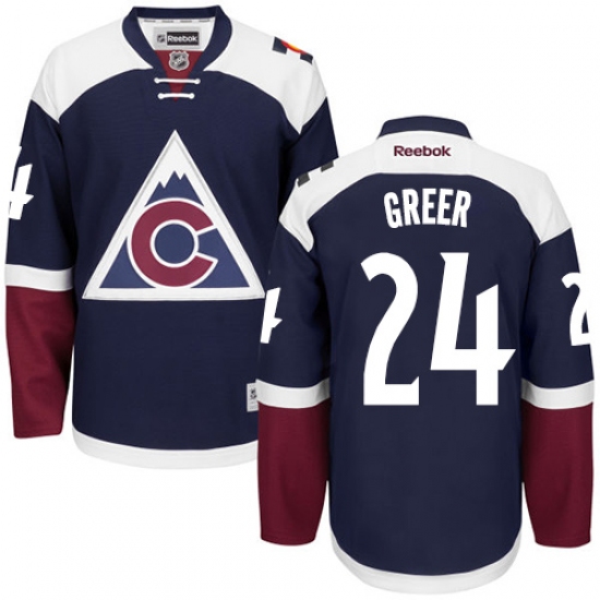 Men's Reebok Colorado Avalanche #24 A.J. Greer Authentic Blue Third NHL Jersey - Ujersey