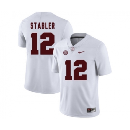 Alabama Crimson Tide 12 Ken Stabler White College Football Jersey - Ujersey
