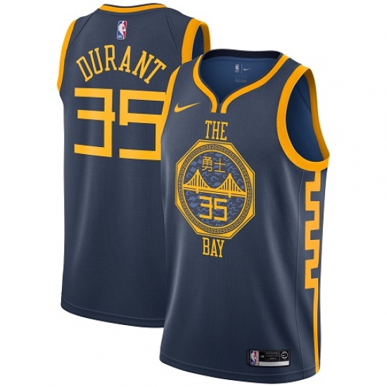 Women's Nike Golden State Warriors #35 Kevin Durant Swingman Navy Blue NBA Jersey - City Edition