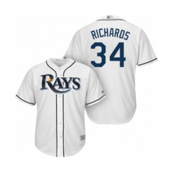 Youth Tampa Bay Rays #34 Trevor Richards Authentic White Home Cool Base Baseball Player Jersey - Ujersey