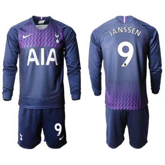 Tottenham Hotspur #9 Janssen Away Long Sleeves Soccer Club Jersey