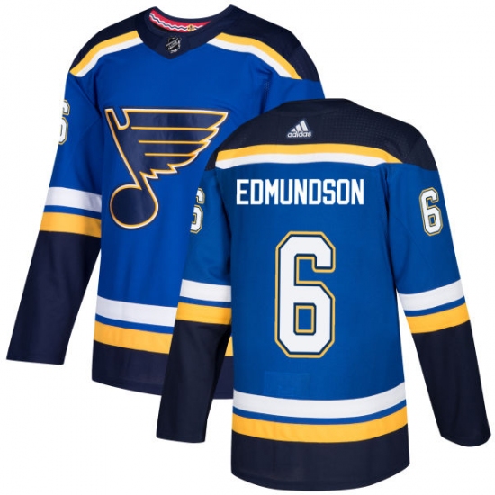 Youth Adidas St. Louis Blues #6 Joel Edmundson Authentic Royal Blue Home NHL Jersey - Ujersey