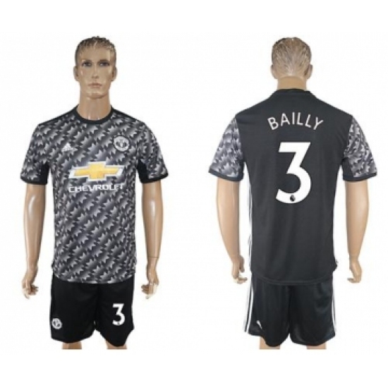 Manchester United #3 Bailly Black Soccer Club Jersey
