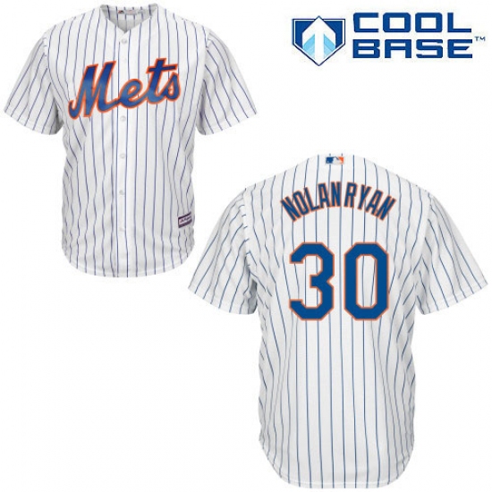 Men's Majestic New York Mets #30 Nolan Ryan Replica White Home Cool Base MLB Jersey - Ujersey