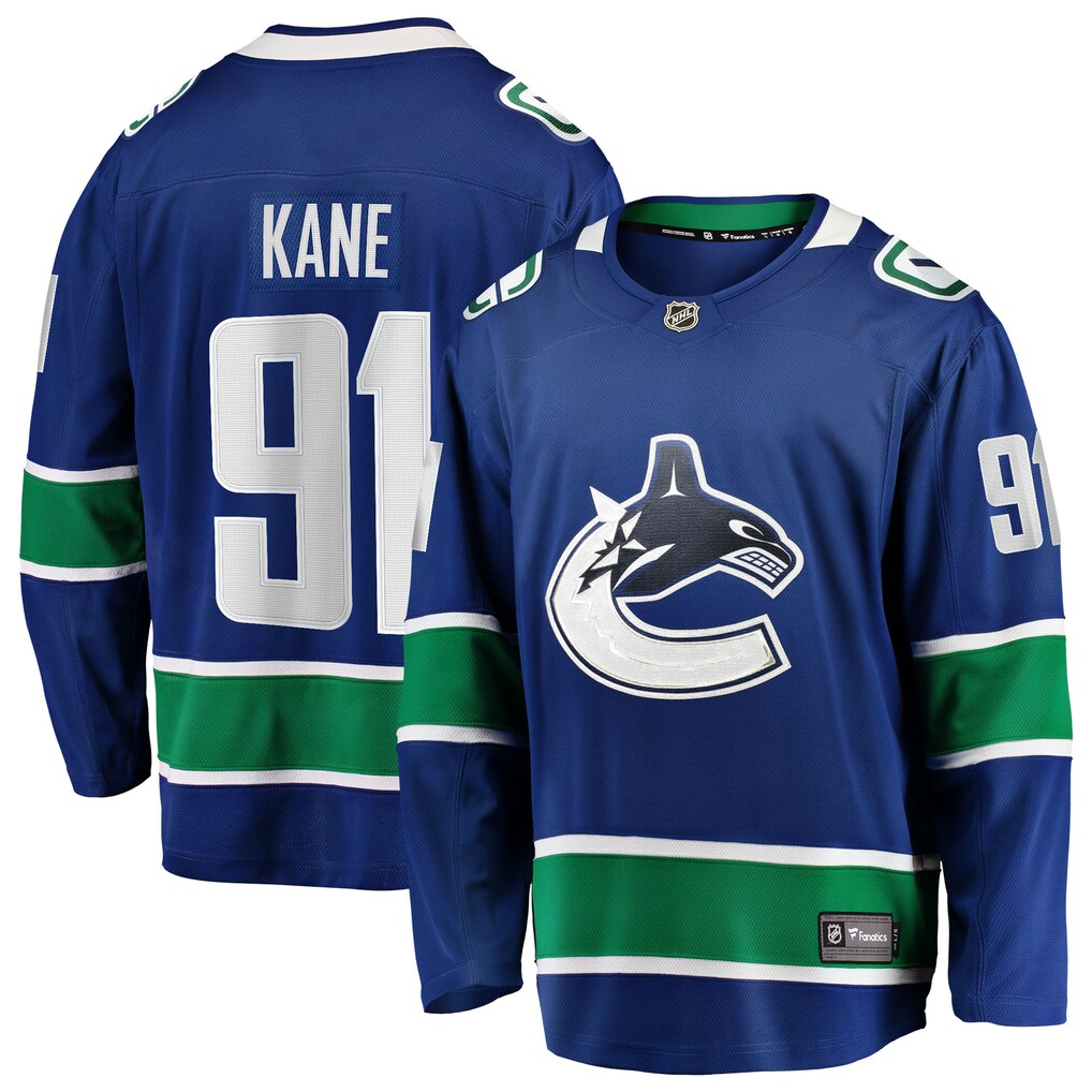 Men's Vancouver Canucks Evander Kane Fanatics Blue Home Breakaway Jersey - ujerseystore