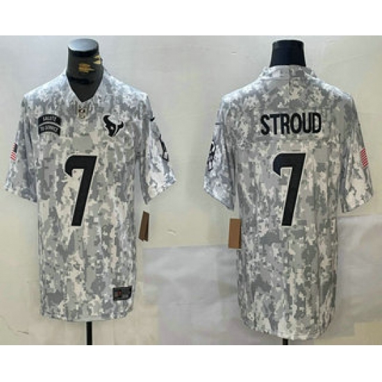 Men's Houston Texans #7 CJ Stroud 2024 FUSE Arctic Camo Salute to Service Limited Stitched Jersey - Ujersey