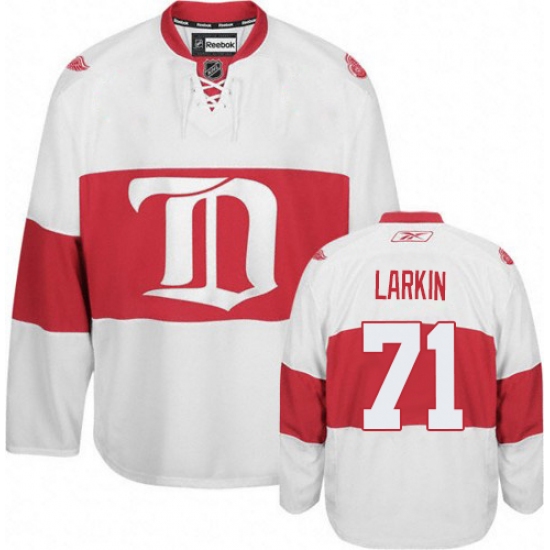 Youth Reebok Detroit Red Wings #71 Dylan Larkin Authentic White Third NHL Jersey - Ujersey